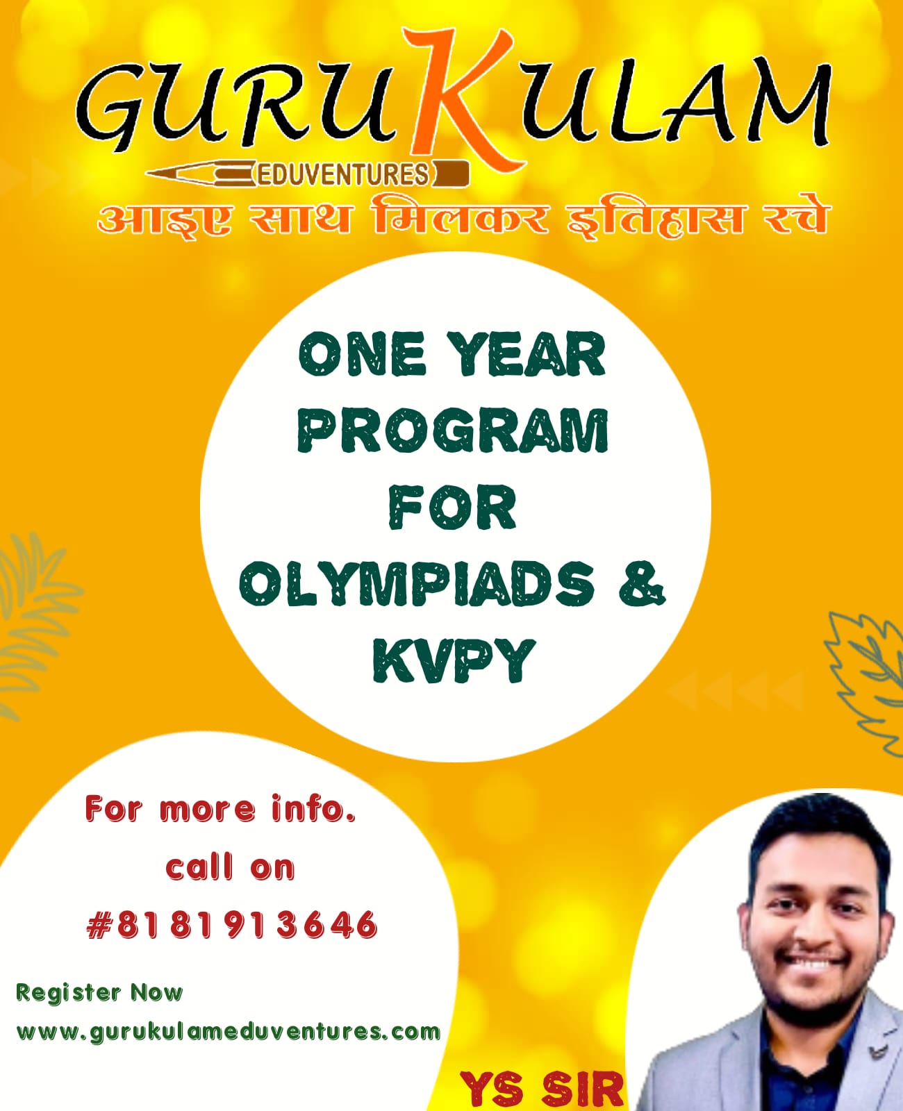ONE YEAR PROGRAM FOR OLYMPIADS & KVPY