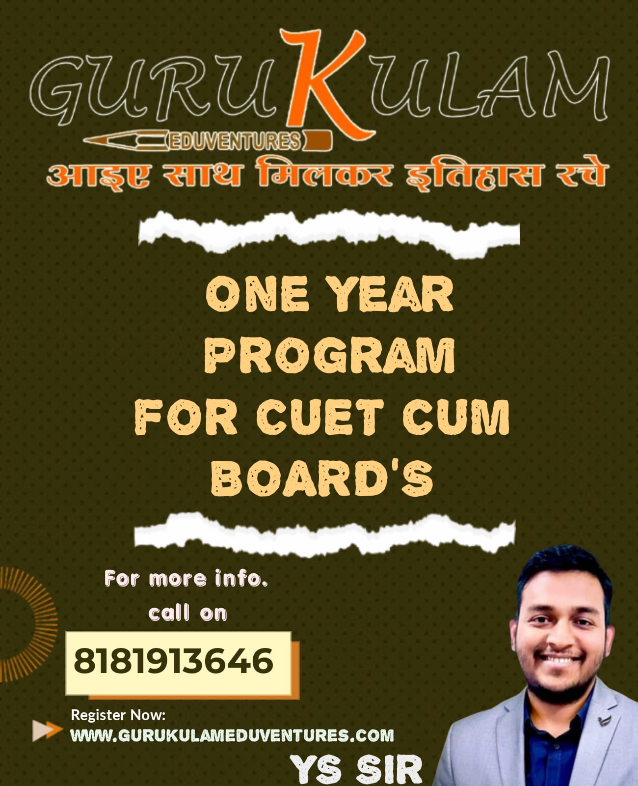 ONE YEAR PROGRAM FOR CUET CUM BOARD'S